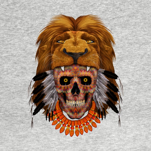 indian native lion sugar Skull by Dezigner007